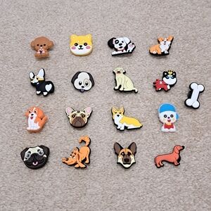 Dog Theme Shoe Charms | Set Of 17 | Shoe Decorations Clog Charms